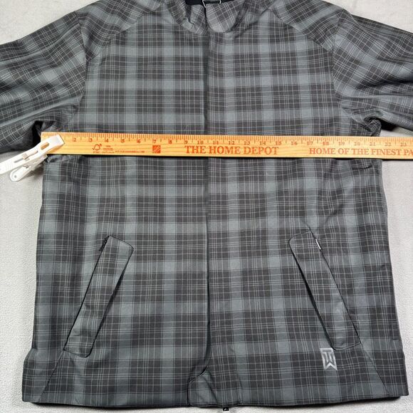 Nike Tiger Woods Storm Fit Jacket Mens M Gray Plaid Full Zip Wind Rain Golf NEW - Picture 6 of 14
